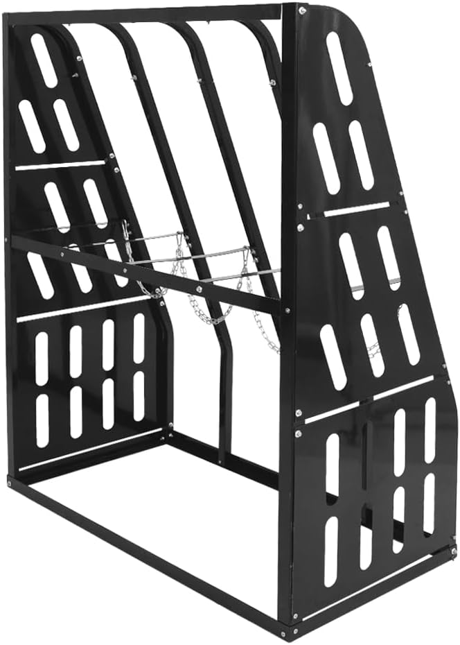 Vertical Bar Rack 1500 LBS Capacity, Steel Long Parts Storage Rack, 4 Bays Lumber Storage Rack, Heavy Duty Standing Bar Rack with Safety Chain for Garage Workshop Factory, 24'D x 48'W x 60'H