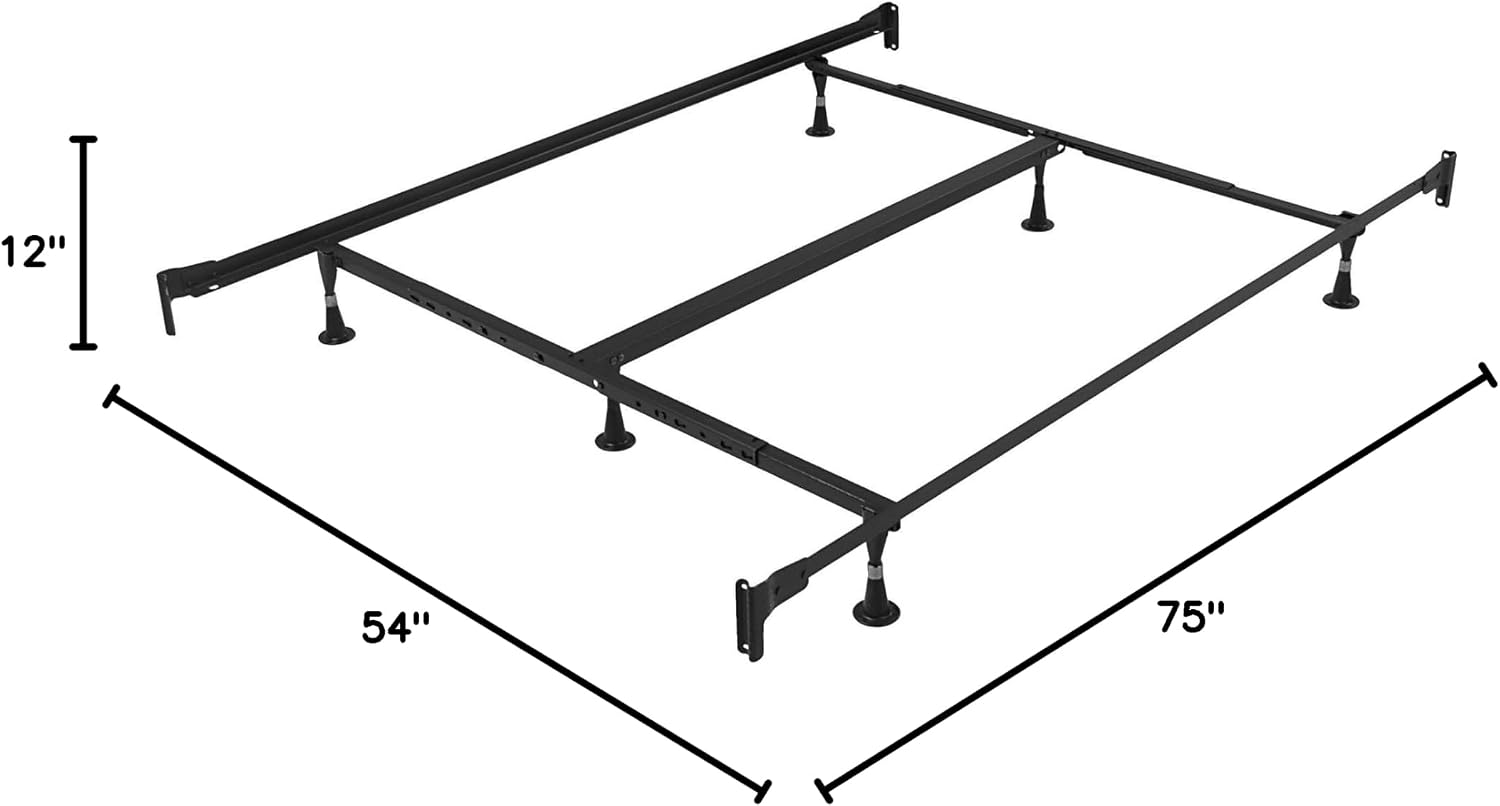 Dream Solutions USA DS USA Spinal Dream Plush PillowTop Eurotop Mattress Set with Metal Bed Frame - Orthopedic, Great for Your Back, Longlasting Comfort (Full 54'x75'x12')