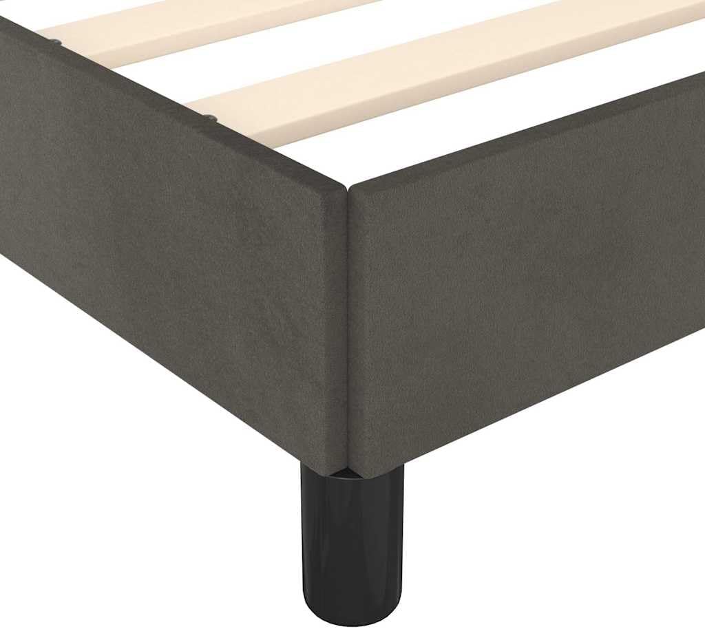 Twin XL Velvet Bed Frame Dark Grey with Plywood and Engineered Wood Construction, Modern Upholstered Platform Bed for Bedroom, Space Efficient Design with Adjustable Options