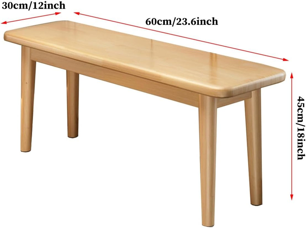 GIZNXBA Wood Entryway Bench Farmhouse Dining Bench End of Bed Bench with Rounded Corner, Indoor Entry Way Shoe Benches Seat Outdoor Bench Bedroom Bench(/Natural,60cm)