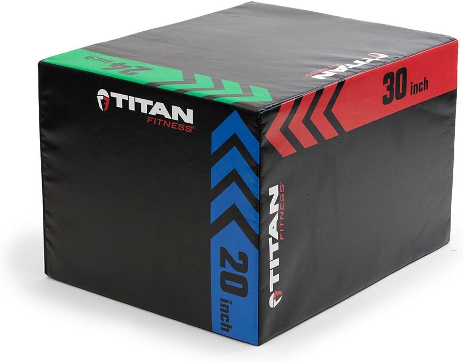Titan Fitness Heavy Foam Plyometric Box - Pro-Duty HIIT Exercise Foam Plyo Step-Up, Box Squat, Home Garage Gym Training, Youth & Regular Sizes