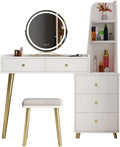 Vanity Benches Dresser Table Set Bedroom Modern Minimalist Storage Cabinet All-in-one Dressing Table Multifunctional Vanity Table (Color : E)