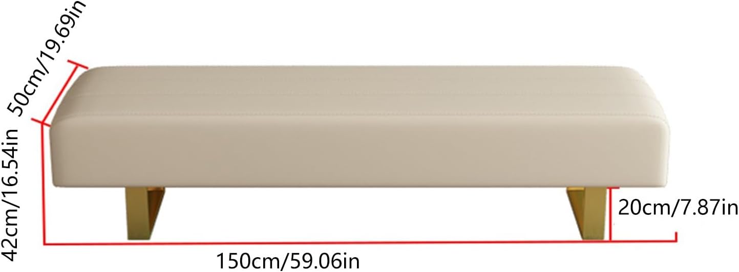 End of Bed Bench End of Bed Bench,Modern Entryway Bench Faux Leather Upholstered Dining Bench,Vanity Bench with Metal Legs,Tufted Bedroom Bench for Makeup Room, Living Room, Bathroom Entrance Bench(Br