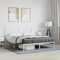 Queen Bed Frame with Headboard, Metal Platform Bed Frame Steel Construction White 59.1'x78.7' Underbed Storage Space for Bedroom Guest Room