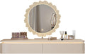White Corner Floating Makeup Vanity, Wall-Mounted Vanity Desk with Lights, Floating Corner Desk for Bedroom, Dressing Room, or Small Spaces(120cm/47.2in)
