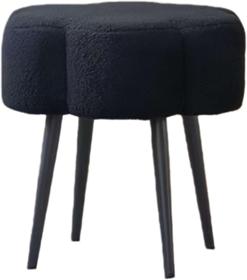 Vanity Stool, Padded Makeup Stool, Features Solid Metal Legs, Ideal for Dressing Corners, Modern Footstool, Easy Assembly(Style 3)