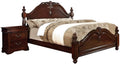 Furniture of America FOA Ruben 2pc Cherry Solid Wood Panel Bedroom Set - Cal King + Nightstand