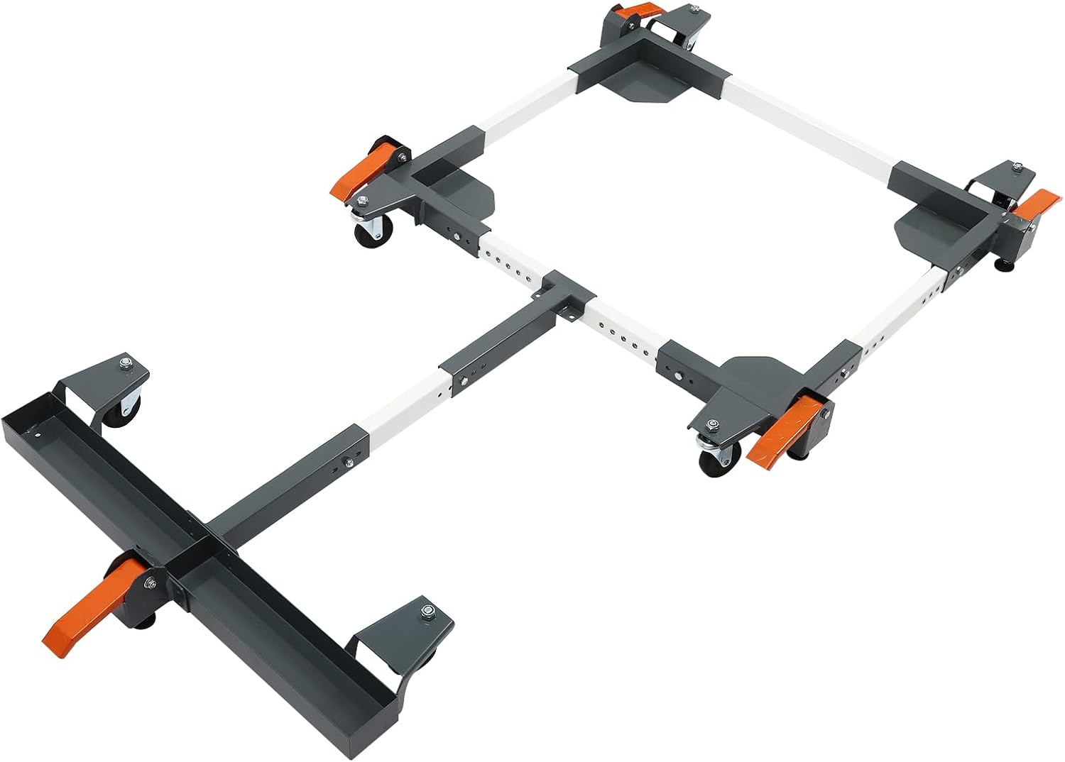 Adjustable Mobile Base with 6 Wheels, Heavy Duty Mobile Bases with Foot Brake, 20.7-28.15 in Horizontal Range, 23.45-76.61 in Longitudinal Range, Mobile Base for Factories and Homes
