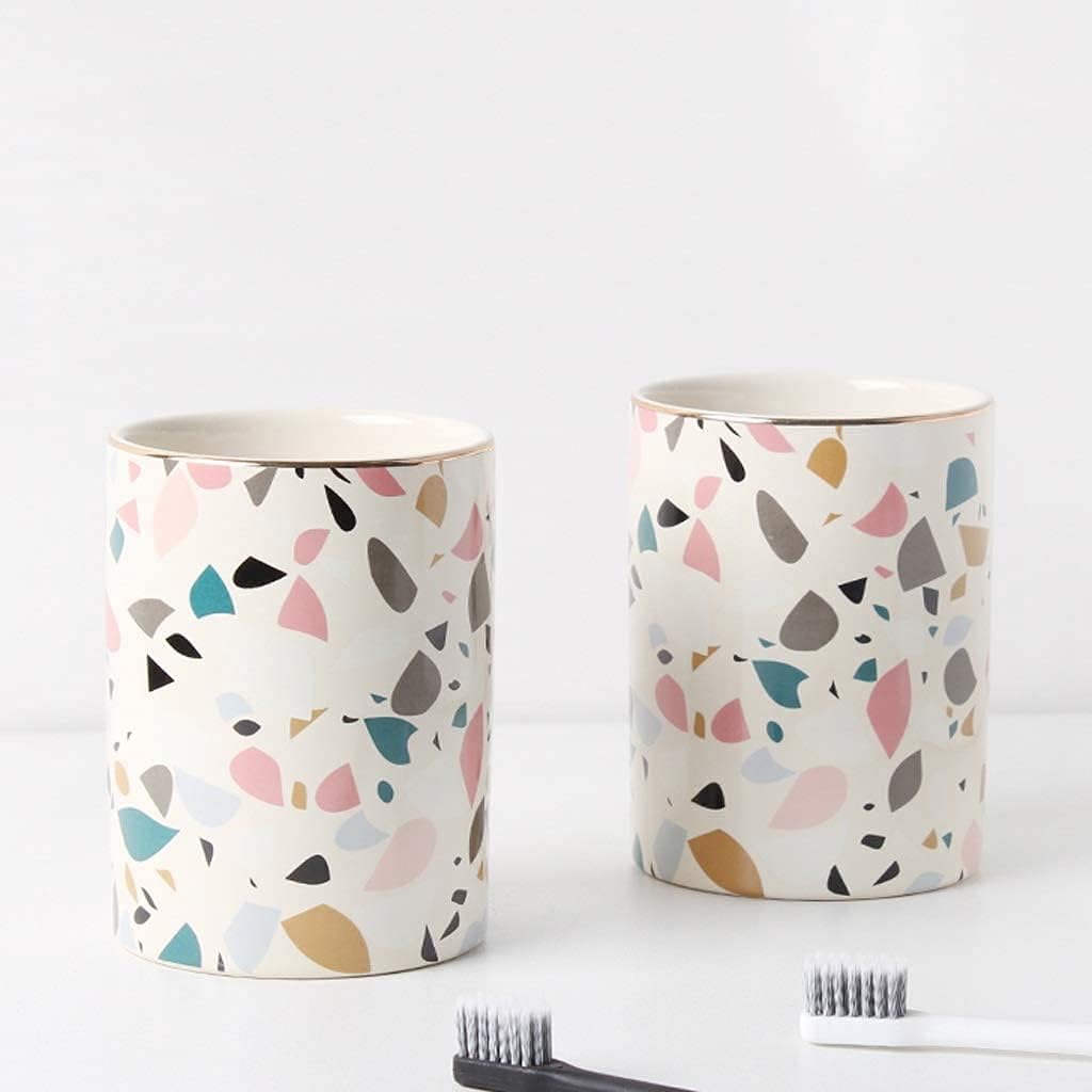 Vanity Bathroom Decor, Modern Bathroom Accessories Set Creative European Wash Cup Bathroom Accessories Kit Bathroom Soap Dispenser Set Housewarming Gift(A)