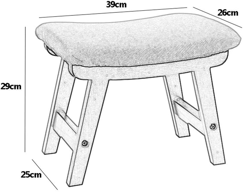 BTZHY Vanity Chair,Change Shoes Footstool Small Bench Low Stools Pouffe Ottoman Upholstered Makeup Stool Wooden Strong and Durable for Indoor and Outdoor with 4 Legs