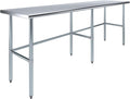 Stainless Steel Open Base Work Table | NSF Metal Prep Table & Utility Bench (96' x 24')
