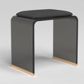 Clear Acrylic Stool with Velvet Cushion, Modern Padded Vanity Dressing Stool, Small Entryway Bench for Bedroom Room Living Room Office, No Assembly Required(H45cm/17.7in, Black+Black)