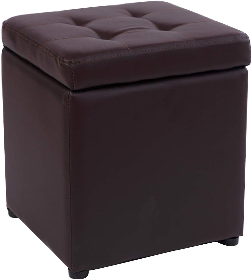 BTZHY Vanity Chair,Square Storage Upholstered Footstool, PU Leather Makeup Dressing Stool,Shoe Bench Vanity Stool Piano Seat n Functional Stool Sofa Stool