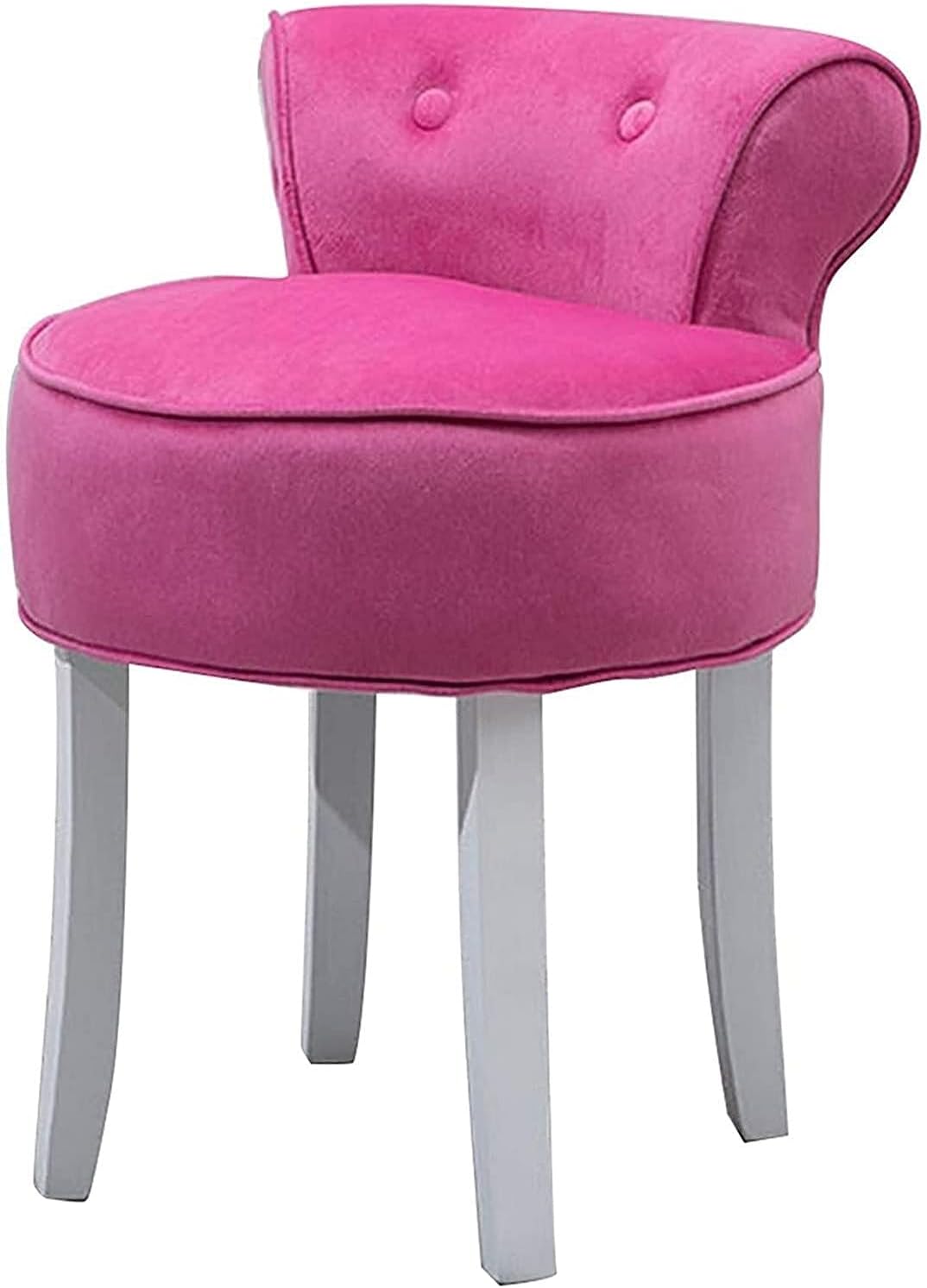 Vanity Stool Makeup Bench Vanity Benches Chair Padded Lounge Makeup Stool Fan Back Dressing Chair Piano Stool Cushioned Stool with Solid Wood Legs, Sitting 44cm / 17.32 Inch