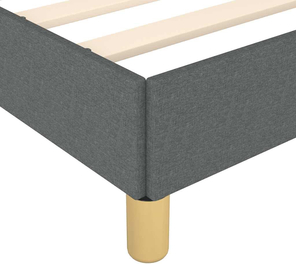 Dark Grey Polyester Twin XL Bed Frame with Plywood and Engineered Wood Construction, Modern Upholstered Platform for Sleek Decor, Breathable Fabric and Durable Support,