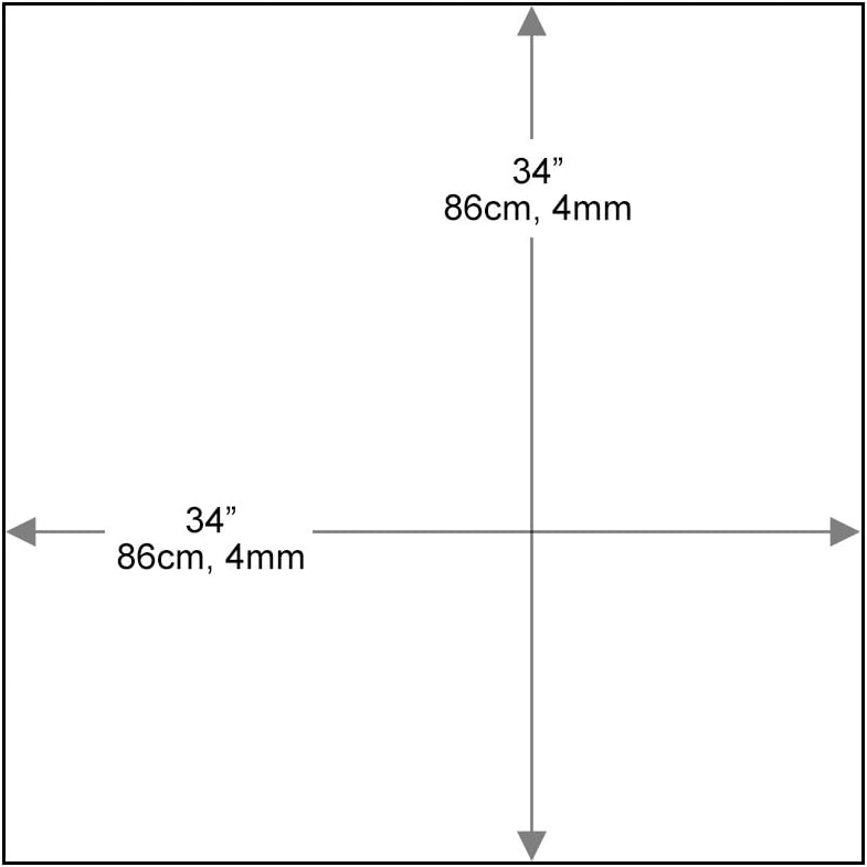 Dulles Glass 34 inch Square Glass Table Top - Tempered - 1/2' Thick Glass Surface, Safe Flat Polished, Eased Corners, Multipurpose for Dining Table, Patio, Coffee and End Table