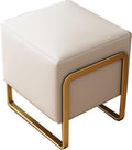BTZHY Vanity Chair,Foot Rest, Leather Makeup Vanity Stool with Metal Legs, Foot Stool n Upholstered Footrest Stool Bench for Couch Bed Room Living Room