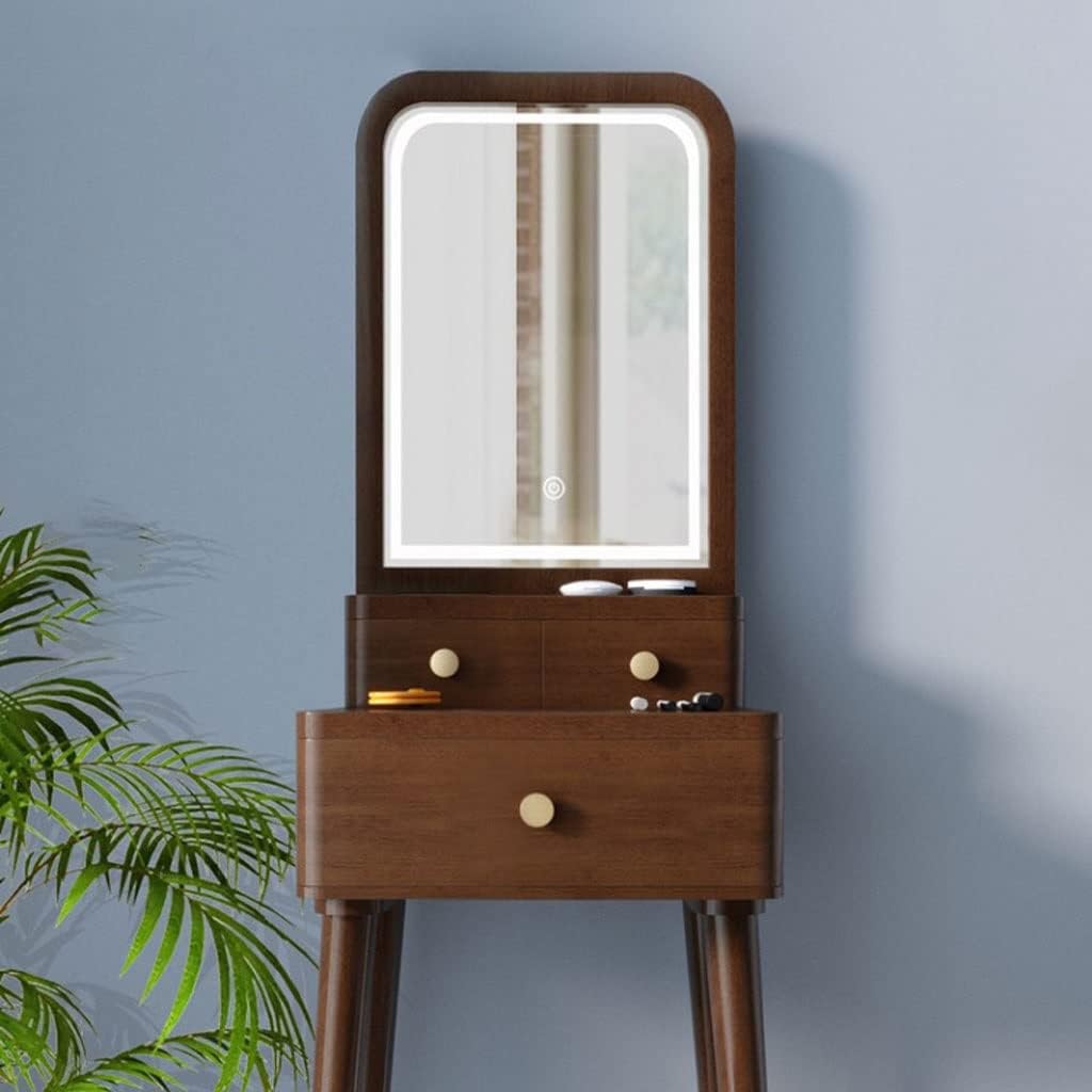 Vanity Benches Vanity Desk Set Dresser Multifunctional Desk Modern Ladies Dresser Bedroom Small Dresser with Stool, Mirror, Three Drawers (Color : A)