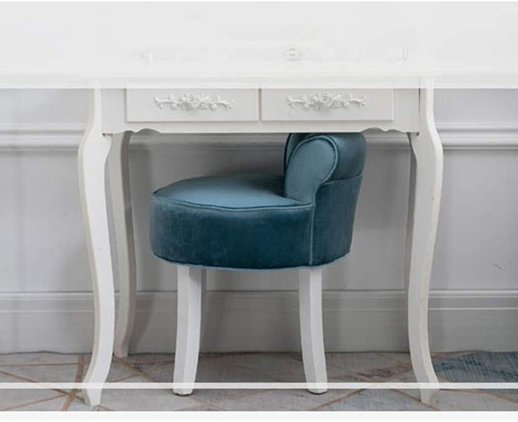 Vanity Stool Makeup Bench Vanity Benches Chair Padded Lounge Makeup Stool Fan Back Dressing Chair Piano Stool Cushioned Stool with Solid Wood Legs, Sitting 44cm / 17.32 Inch
