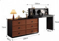 Makeup Table Vintage Solid Wood Vanity Dresser Set - Chic French Corner Makeup Table with Storage Cabinet Vanity Desk