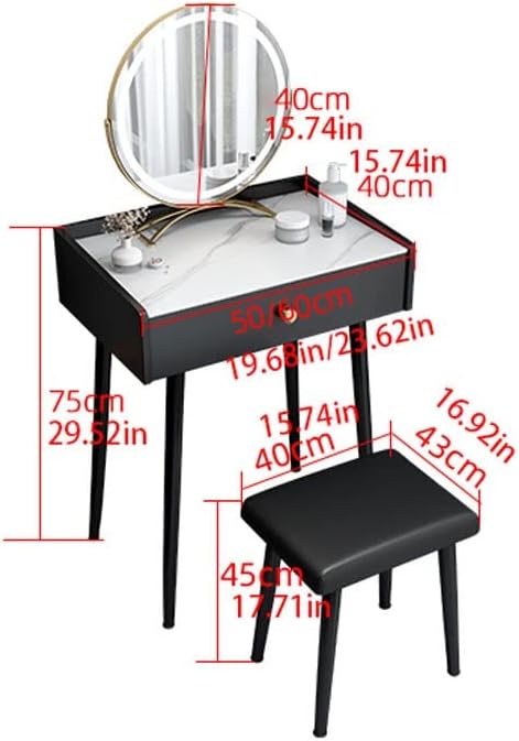 Vanity Benches Vanity Table Set Slate Dresser Bedroom Modern Dresser Ladies Fashion Dresser Dresser Storage Cabinet (Color : A, Size : L50cm)