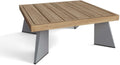 Maykoosh Corner Table - Outdoor Patio Side Table - Modern Aluminum & Teak Design