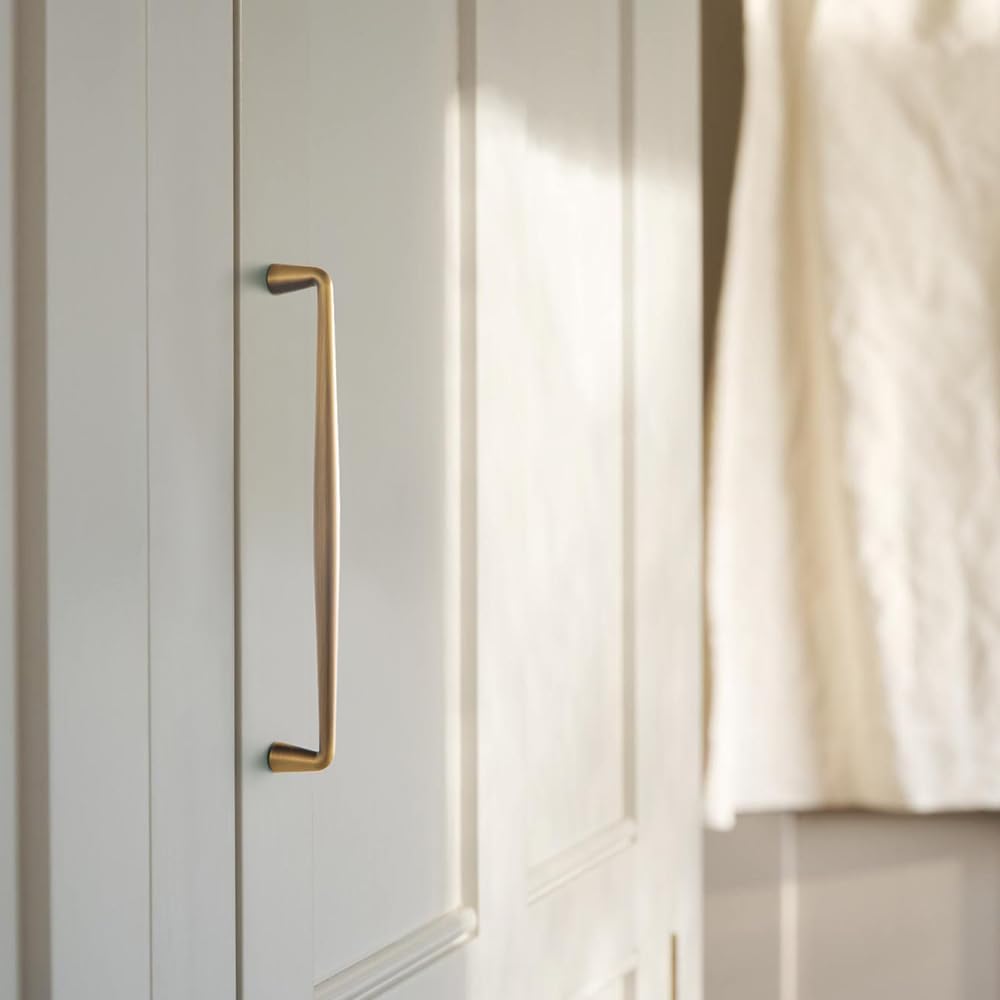 Goo-Ki Brushed Brass Bronze Zinc Alloy Cabinet Handles - 12.6''(320mm) Hole Center Affordable Luxury Cabinet Pull Hardware for Bedroom, Kitchen, 6 Pack……