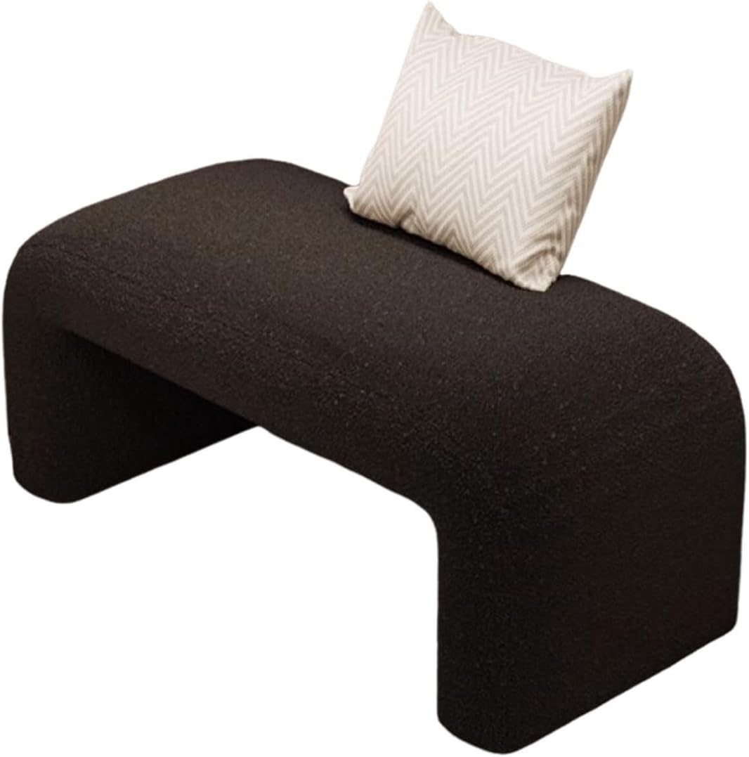Modern Ottoman Bench Set, Padded U-Shaped Entry Bench Vanity Stool for Entry, Hallway, Living Room, Bedroom, Walk-in Closet(Black,80cm/31.50in)