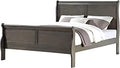 Home Bedroom Furniture Sets,Modern Dark Gray Finished Furnitures Wood Bed Frame s Dresser Chest of Drawers with Brushed Nickel Metal Hardware for Bedroom Living Room (King Bed)