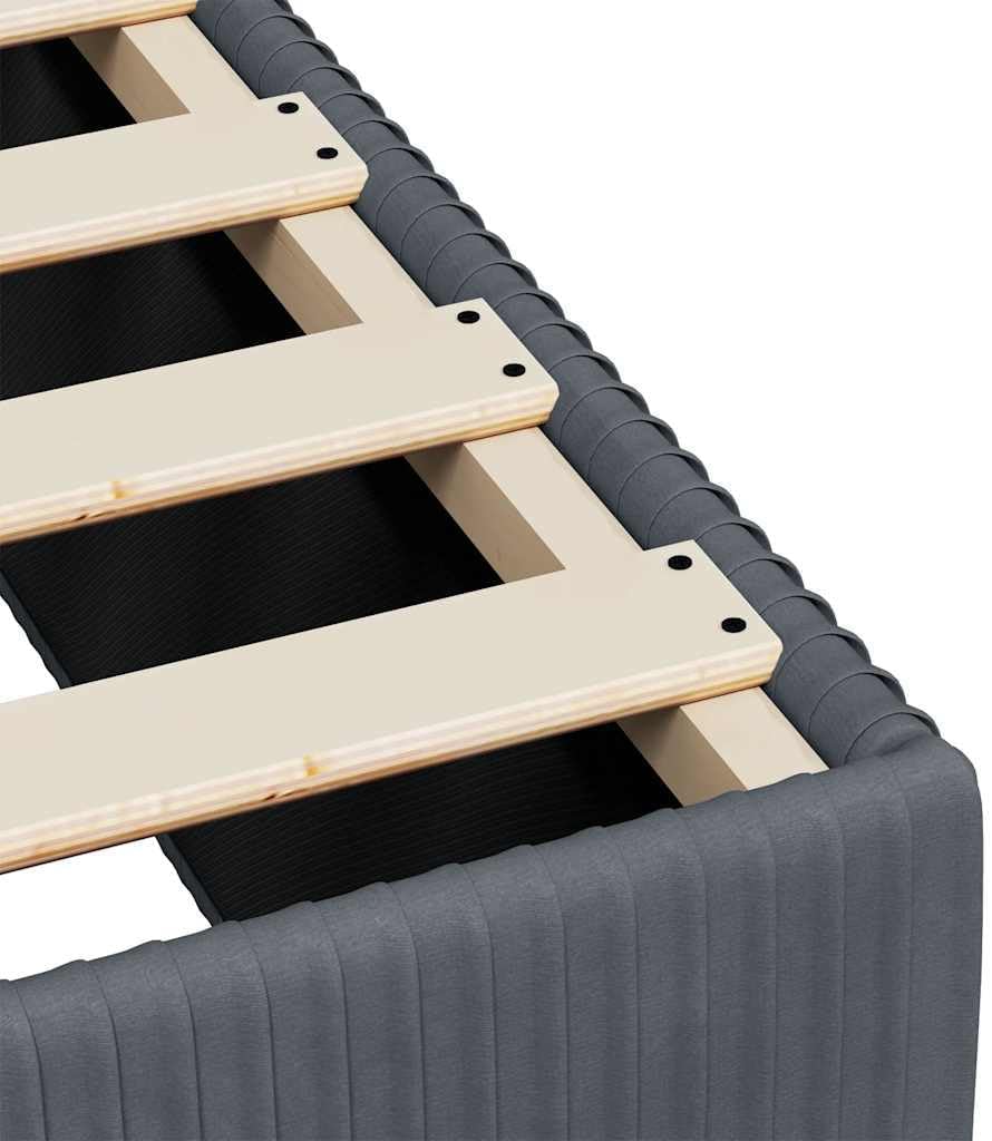 Dark Gray Velvet Twin Bed Frame with Plywood and Engineered Wood Construction, Modern Upholstered Platform for Minimalist Bedrooms, Strong Support and Ample Airflow Design
