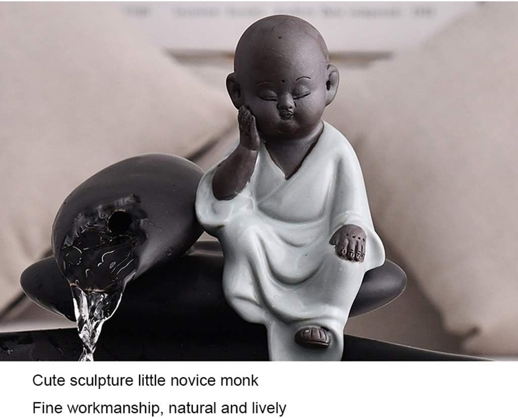 Small Indoor Water Fountain Water Features Outdoor Tabletop Fountain Indoor Tabletop Decoration Fountain Ceramic Zen Meditation Waterfall(Color:b,Size:)