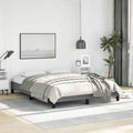 Dark Grey Polyester Plywood Engineered Wood Full Size Bed Frame with Sturdy Construction and Modern Aesthetic, 4-Piece Set for Double Mattress, Breathable Fabric Upholstery,