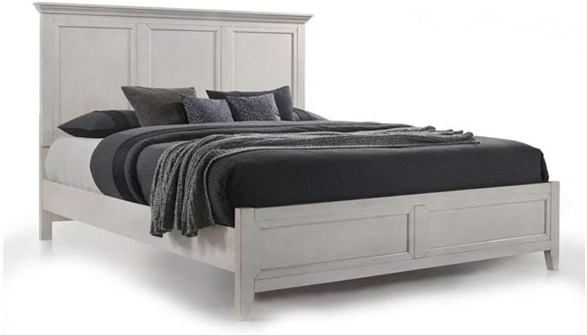 Intercon San Mateo King Size 4 Piece Panel Bedroom Set Rustic White Finish