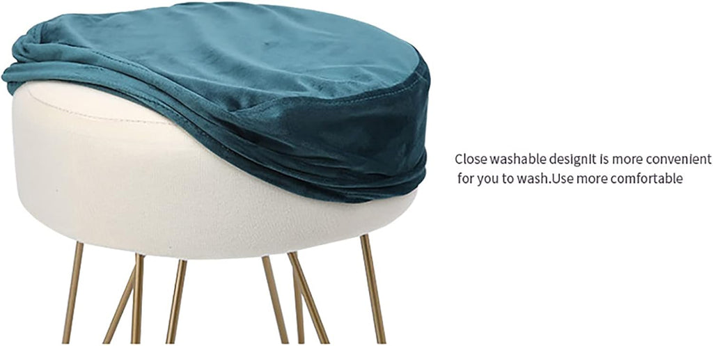 BTZHY Vanity Chair,Velvet Vanity Stool, Vanity Chairs for Makeup Room, Soft Foot Stool with Metal Legs, Makeup Chair for Vanity Bench Ottoman Footrest Vanity Chair for Bedroom, Living Room and Entryw