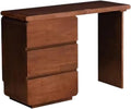 Makeup Vanity Desk Makeup Table Solid Wood Dresser Simple Modern Multiple Level Lockers Integrated Movable Corner Dresser Dressing Table(Walnut,130cm)
