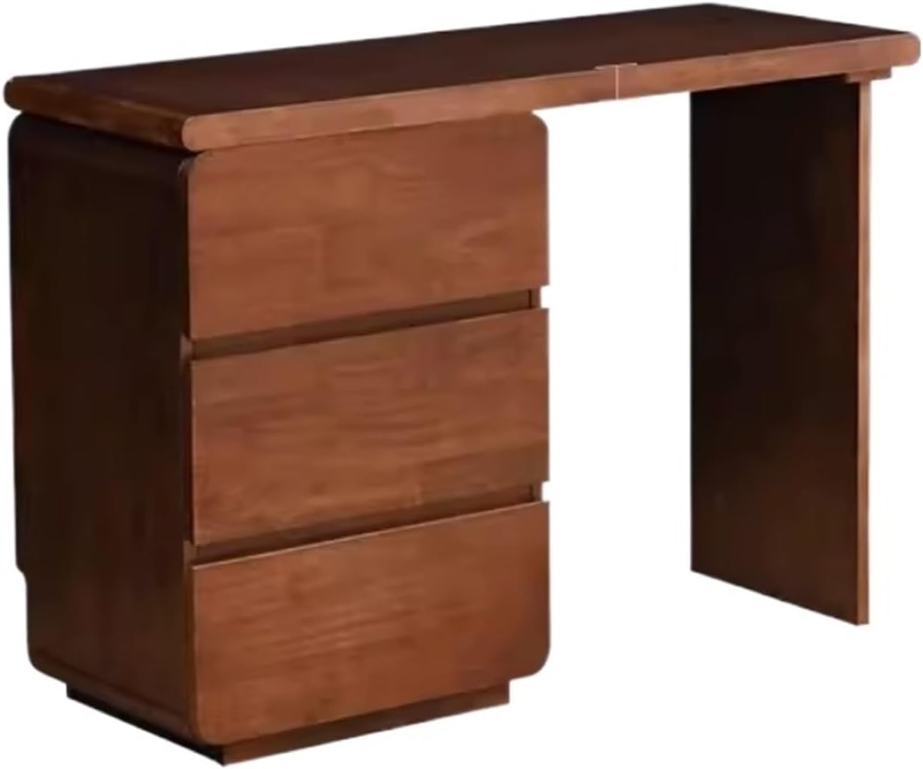 Makeup Vanity Desk Makeup Table Solid Wood Dresser Simple Modern Multiple Level Lockers Integrated Movable Corner Dresser Dressing Table(Walnut,130cm)