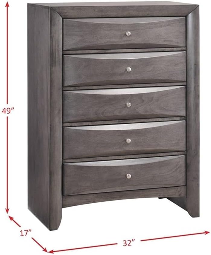 Picket House Furnishings Madison King Storage 6 Piece Bedroom Set in Gray