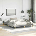 Light Gray Polyester Fabric Queen Size Bed Frame with Plywood and Engineered Wood, 60 x 80 Inches Upholstered Platform Bed with Sturdy Support and Breathable Materials, Easy