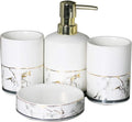 Vanity Bathroom Decor, Bathroom Accessory Set Marble Look Ceramics Bathroom Vanity Countertop Accessory Set Bathroom Décor Accessories Housewarming Gift(4-Piece Set)