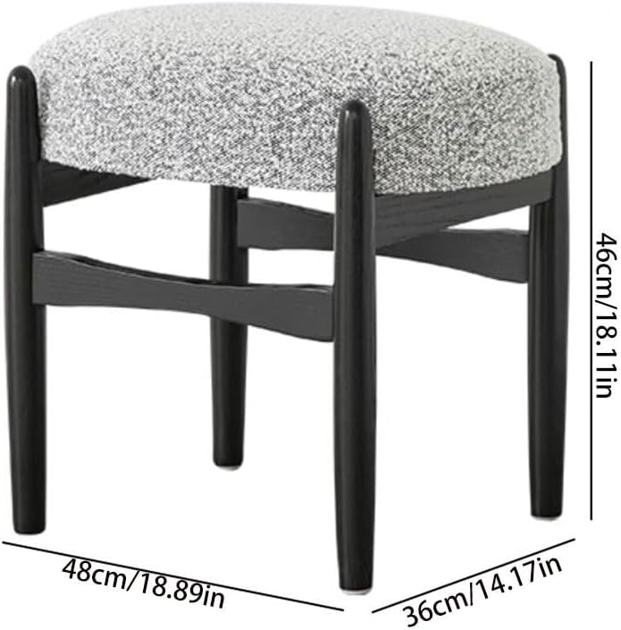 Entryway Shoe Bench: Lambskin-Upholstered Solid Wood Vanity Perch - Creative Sofa Accent