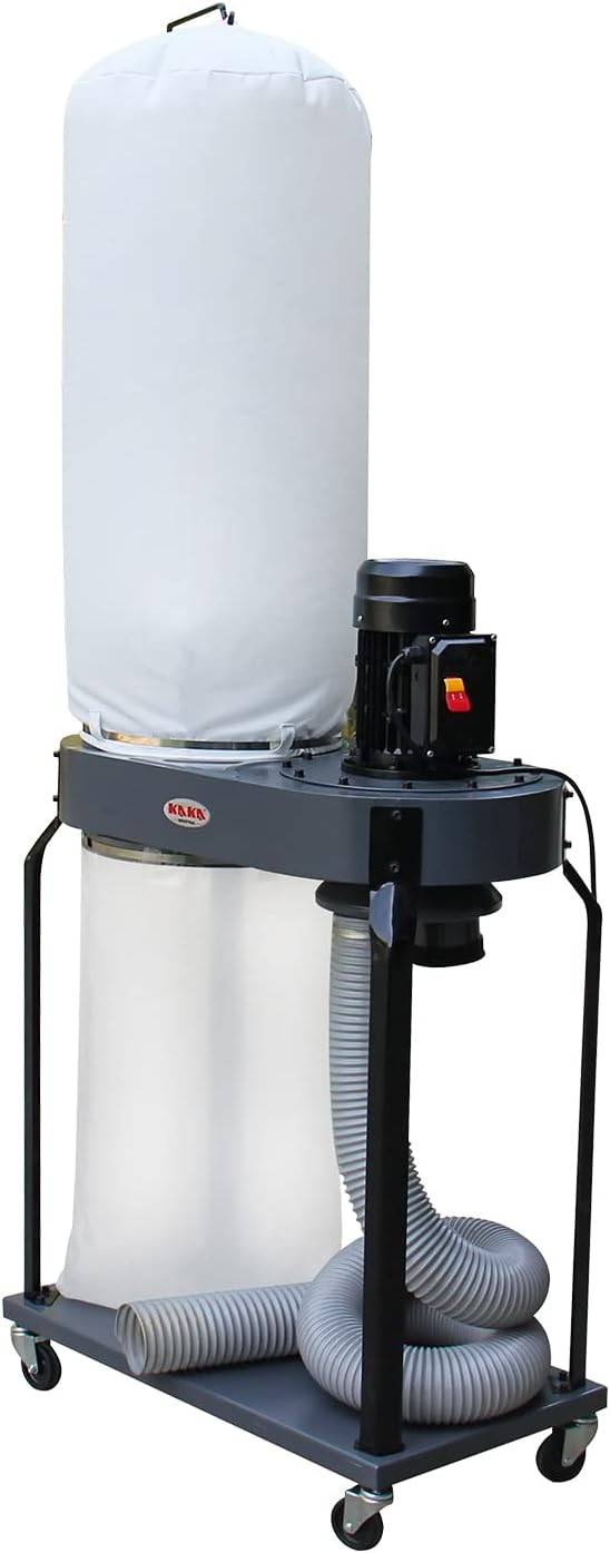 KAKA INDUSTRIAL Dust Collector for Woodworking, 1350W Motor, 5650 CFM Airflow, 30μm Filtration, Mobile Base with Wheels, 115V/230V,DC-900 for Workshop and Sawmill