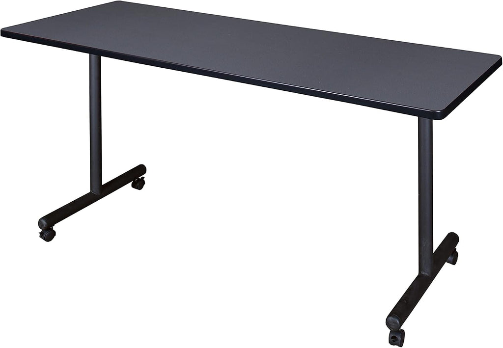 Regency Kobe 60 x 24 in. Mobile T-Base Training Seminar Table- Grey
