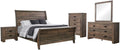 Coaster Frederick Queen Bed 4-Piece Set, Weathered Oak