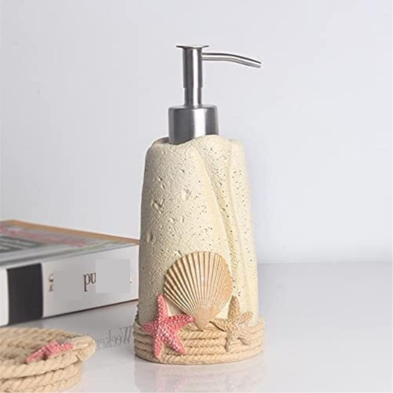 Vanity Bathroom Decor, Bathroom Set Creative Beach Shells Resin Bathroom Accessories Set for Bath Decor Housewarming Gift Bath Set Housewarming Gift(B)