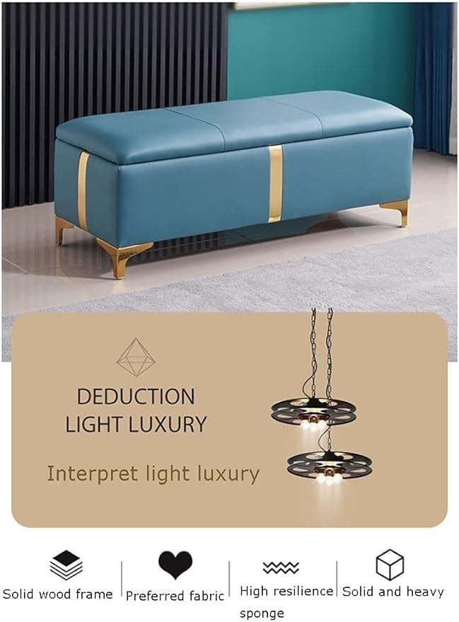 BTZHY Vanity Chair,Ottoman Storage Shoe Bench Sofa Bench Bed End Stool Shoe Bench Makeup Bench Long Chair Soft Sofa Bedroom Bed End Stool Foot Rest Stool Seat