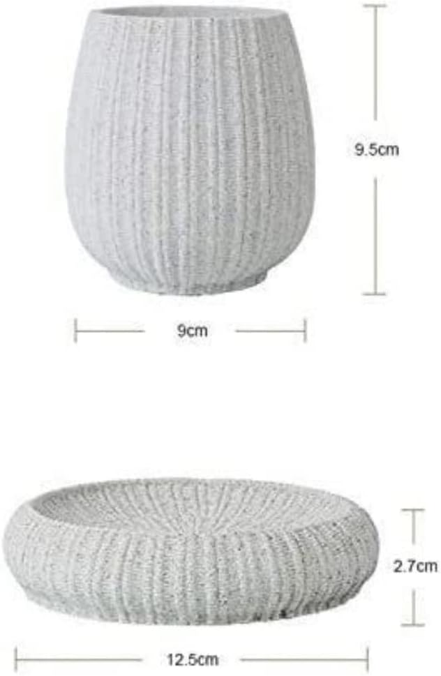 Vanity Bathroom Decor, Bathroom Accessory Set Stone Effect Bathroom Set 4 Piece Bath Ensemble for Decor and Housewarming Gift Set Housewarming Gift(Grey)