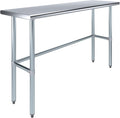 60' x 18' Open Base Stainless Steel Work Table – NSF Certified Narrow Commercial Utility Table with Galvanized Legs for Kitchens, Labs & Food Trucks