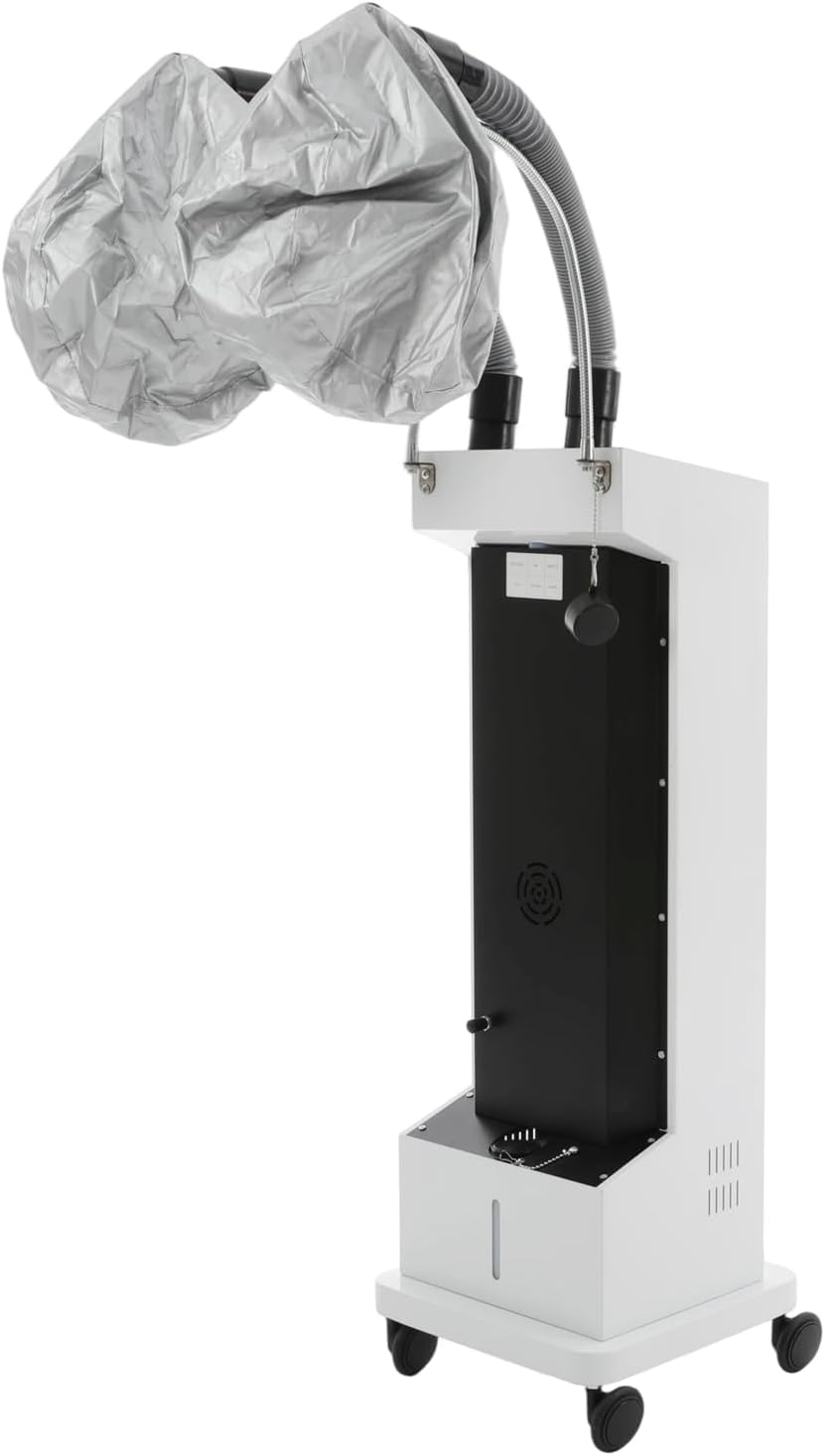 TFCFL 650W Professional Hair Steamer with Nano Mist, 5 Modes (Color/Care/SPA), Adjustable Timer & Temp, 0.32gal Tank & Mobility Base - for Salon & Home Deep Conditioning Treatments (White)