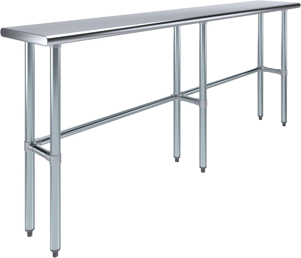 Stainless Steel Open Base Work Table | NSF Metal Prep Table & Utility Bench (84' x 18')