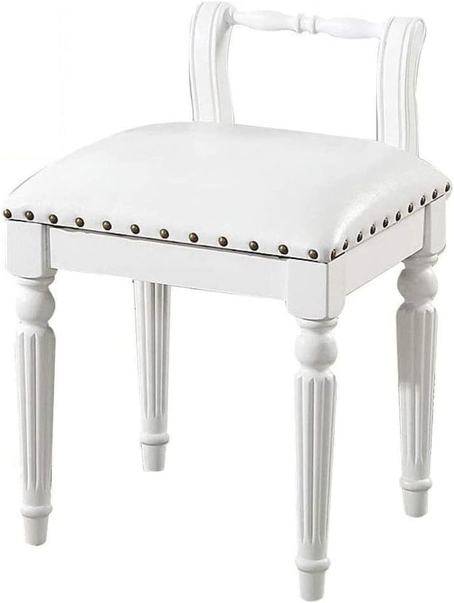 BTZHY Vanity Chair,Backrest Piano Stool, Leather Vanity Benches Footstools, Makeup Seat, Garden Stools, Dressing Stools, Living Room and Bedroom Desk Stools